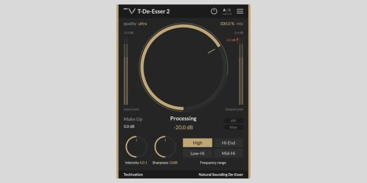 Techivation releases T-De-Esser 2, a FREE De-Esser plugin for macOS and Windows