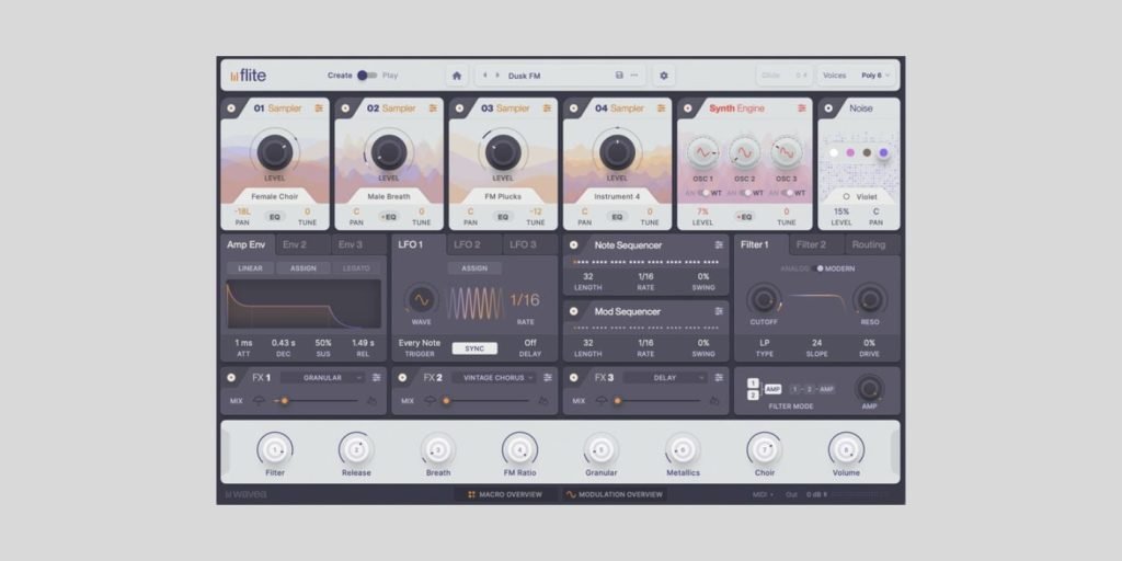 Wavea Flite is a FREE Multi-Sampler plugin for Windows and macOS