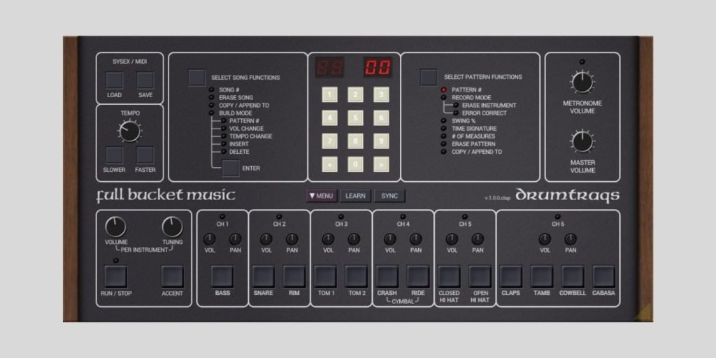 DrumTraqs is a FREE Sequential Circuits Drumtraks drum machine plugin