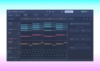 LANDR Composer is an AI-driven plugin for creating chord progressions, melodies and harmonies