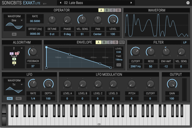 Sonicbits releases the Exakt FM synth plugin and updates the FREE Exakt Lite to v2.0.
