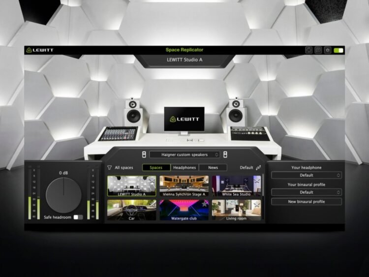 Mix in a variety of virtual acoustic spaces with Lewitt’s Space Replicator