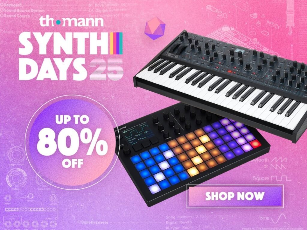 Thomann just launched its Synth Days sale – and you can get up to 80% off synths, drum machines, and plugins