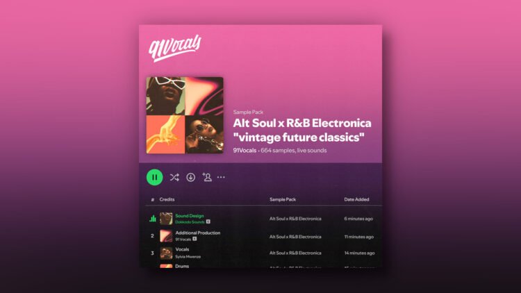 91Vocals releases Alt Soul x R&B Electronica sample pack 91Vocals releases Alt Soul x R&B Electronica sample pack