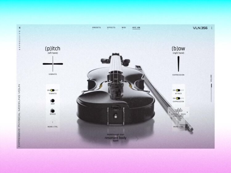 Expressive E’s Soliste MPE string instruments are “physically modelled for real bowing under your fingers”
