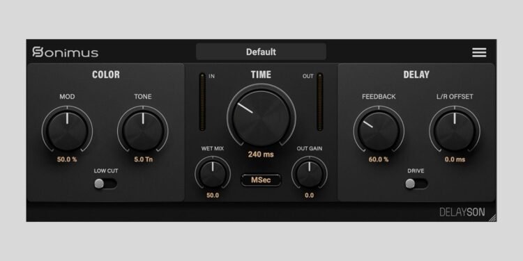 Sonimus releases DelaySon, a FREE analog-style delay plugin for Windows and macOS