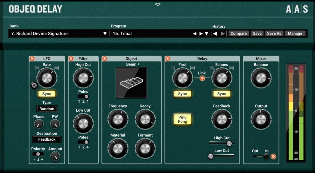 Objeq Delay plugin by Applied Acoustics Systems on sale for $10 USD!