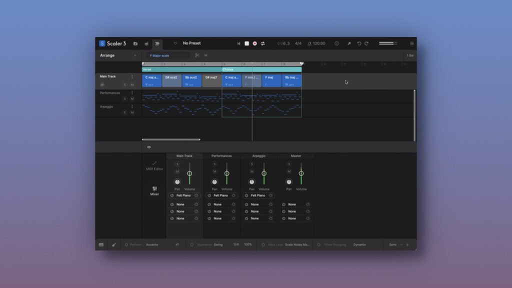 Scenes, User Track Recording, Full Divisi & External MIDI Output