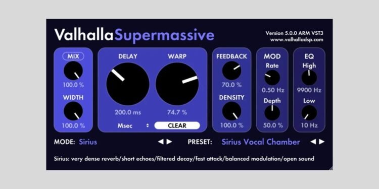 Valhalla DSP updates Supermassive 5.0.0 with new Sirius mode Valhalla DSP updates Supermassive 5.0.0 with new Sirius mode