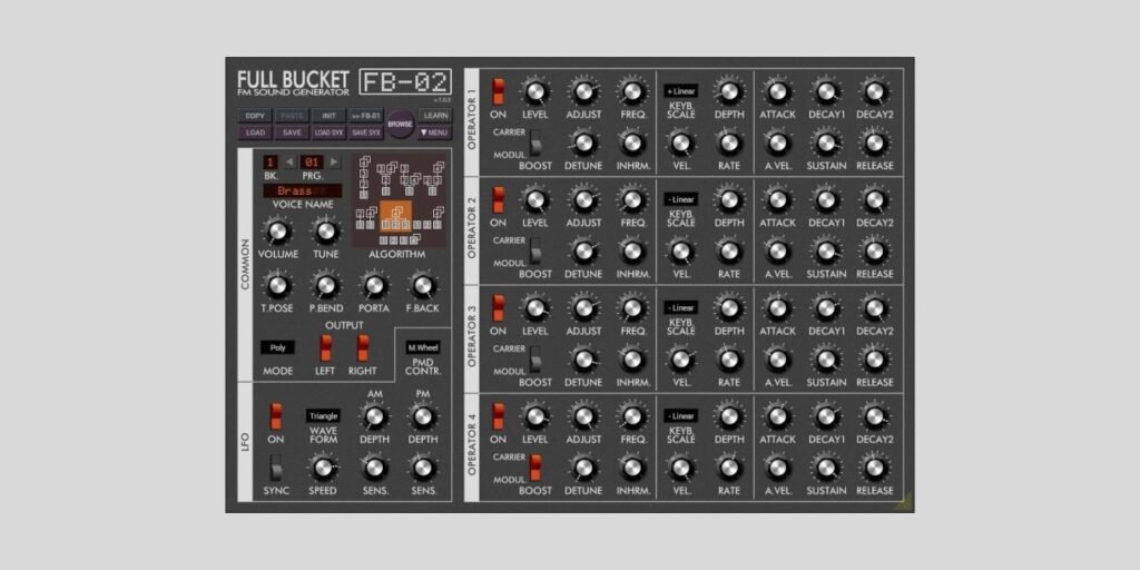 Full Bucket Music releases FB-02, a free emulation of the Yamaha FB-01 module
