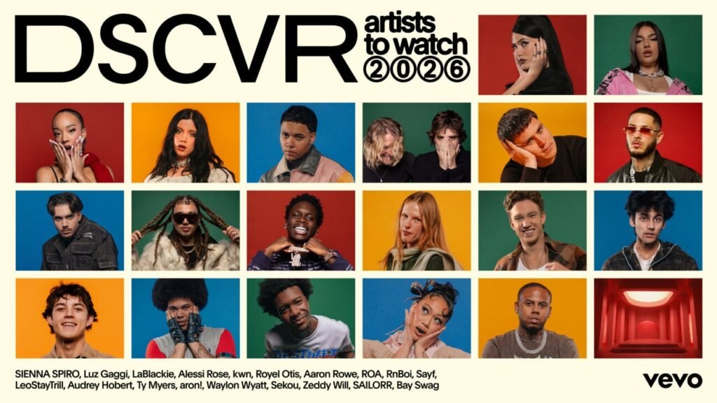 Vevo DSCVR Artists To Watch 2026: Royel Otis, SAILORR, Sayf, Aaron Rowe
