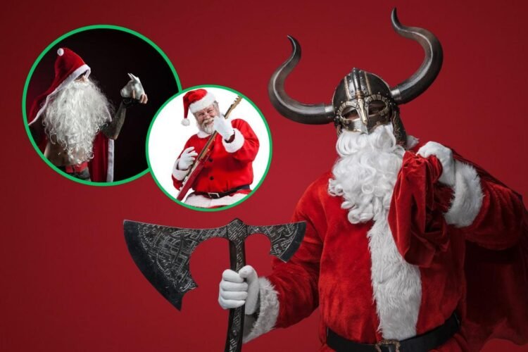 Photos of Outrageously Metal Santas