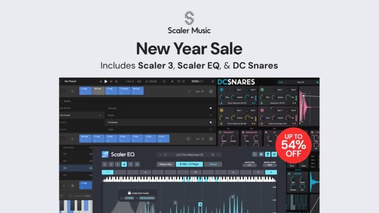 Save up to 54% on Scaler 3, Scaler EQ, DC Snare & more