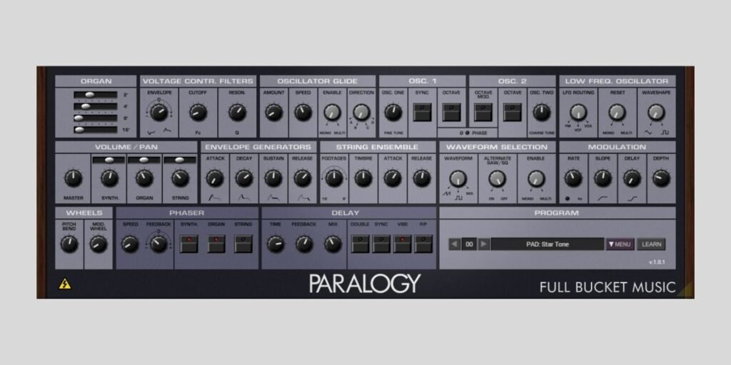 Full Bucket Music updates Paralogy, a FREE Crumar Trilogy plugin