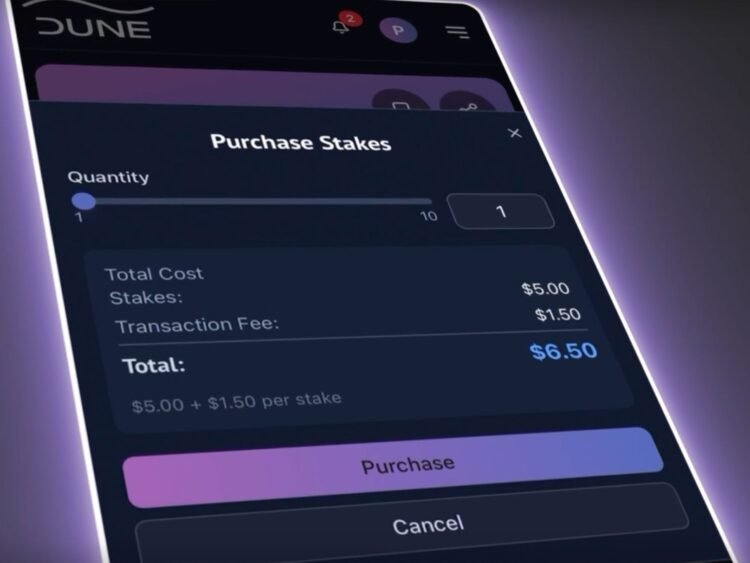 Dune is an app that lets fans buy and trade shares in their favourite artists