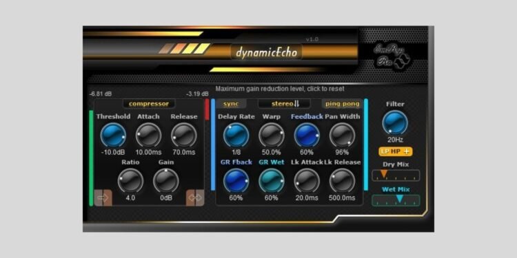 SaschArt releases DynamicEchoFree, a FREE dynamic delay plugin