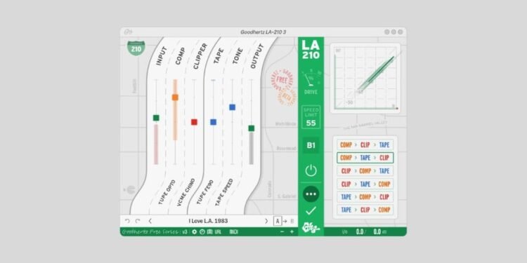 Goodhertz releases LA-210, a FREE compressor/clipper/saturation plugin
