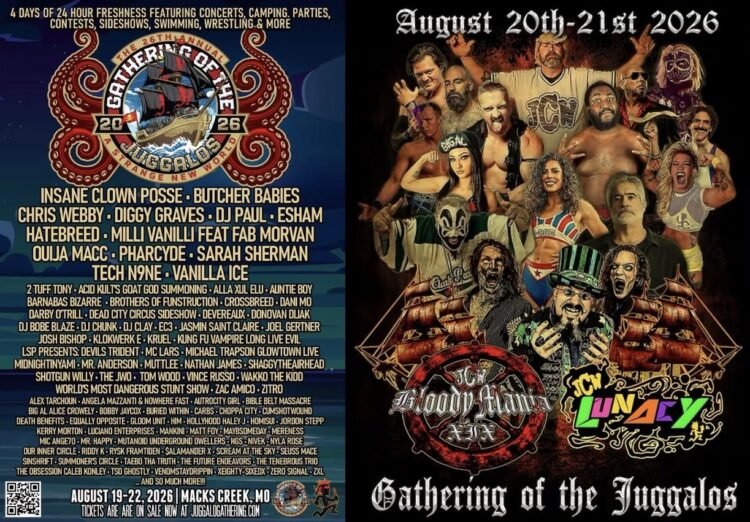 Psychopathic Records Reveals the Lineup for the 26th Annual Gathering of the Juggalos, JCW Announces “Bloodymania XIX” for Same Week