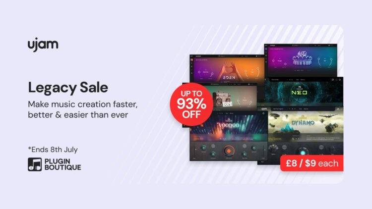 UJAM Legacy Plugins on sale for $9 USD each!