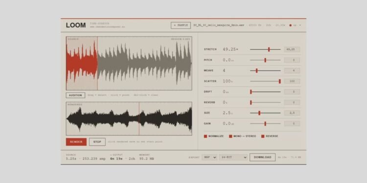 LOOM is a FREE HTML-based instrument for extreme time stretching