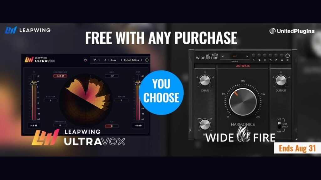 FREE Leapwing Audio UltraVox 2 or United Plugins WideFire with purchase at AudioDeluxe FREE Leapwing Audio UltraVox 2 or United Plugins WideFire with purchase at AudioDeluxe