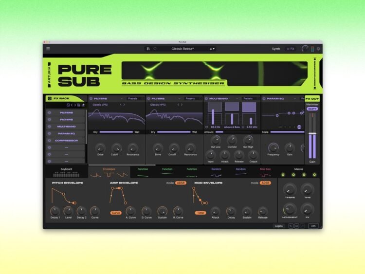 Master the drop with Arturia's new Pure SUB soft bass synthesizer Master the drop with Arturia’s new Pure SUB soft bass synthesizer