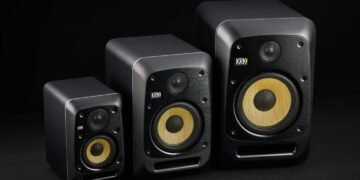 KRK’s V Series Five studio monitors feature wireless control, so you can tweak them without leaving your seat
