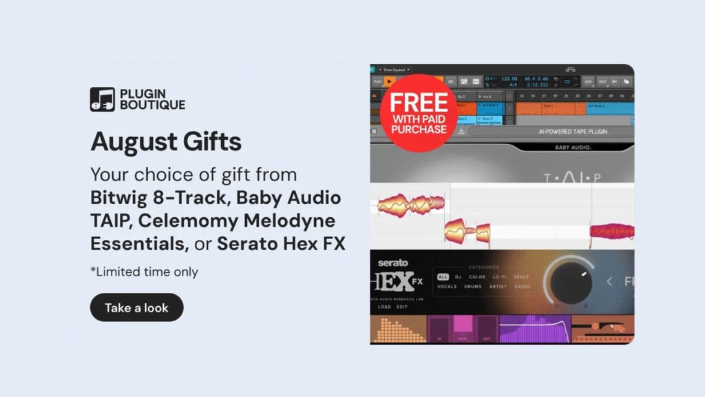Bitwig 8-Track, Baby Audio TAIP, Serato Hex FX & Celemony Melodyne Essential Bitwig 8-Track, Baby Audio TAIP, Serato Hex FX & Celemony Melodyne Essential