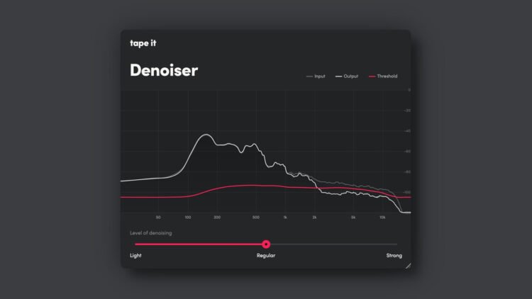 Denoiser noise removal effect plugin by Tape It on sale for $30 USD