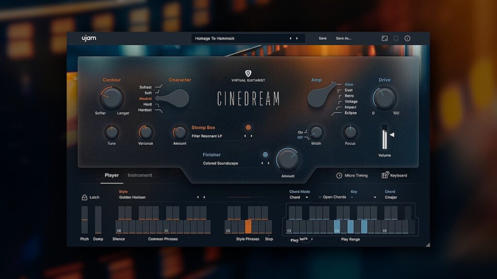 Virtual Guitarist Cinedream by UJAM on sale for $29 USD