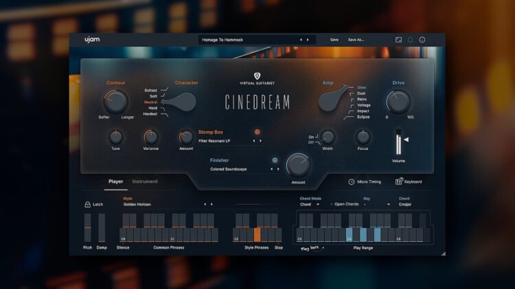 Virtual Guitarist Cinedream by UJAM on sale for $29 USD