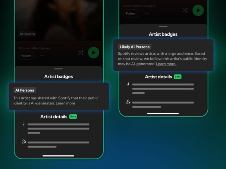 Spotify will label and exclude AI artists from editorial or algorithmic recommendations
