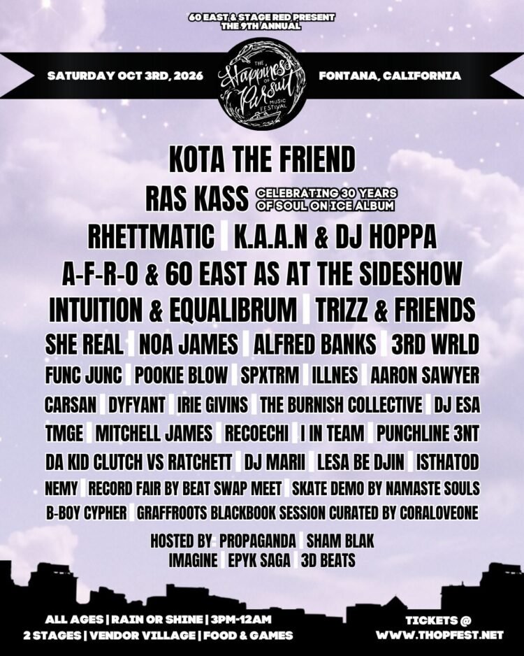 THOP Fest 2026 Returns with Kota The Friend, Ras Kass, and a Stacked Lineup at New Fontana Home THOP Fest 2026 Returns with Kota The Friend, Ras Kass, and a Stacked Lineup at New Fontana Home