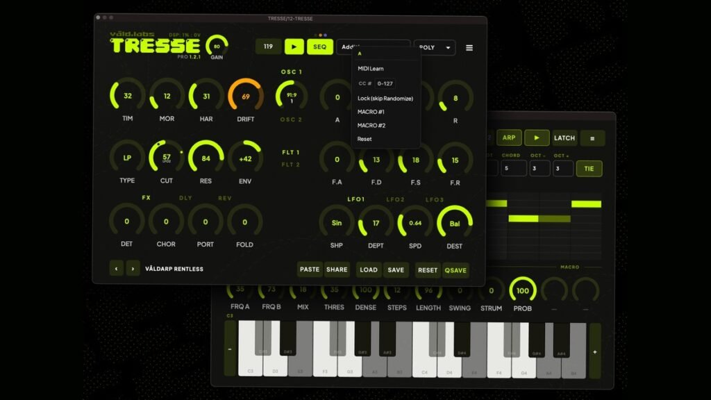 Våld Labs releases Tresse dual-layer synthesizer with generative sequencing